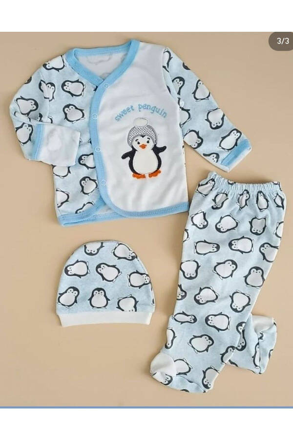 0-3 Months Baby Sets, Baby Romper, Pant with Booties, Hat 3-Piece Set, Girl Baby Sets - 1