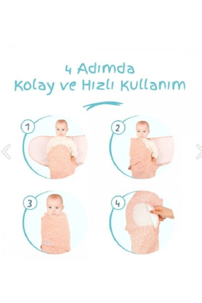 0-4 Ay Premium Bebek Kundak, Pamuklu Bebek Kundağı, Desenli Kundak - 10