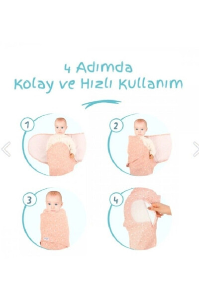 0-4 Ay Premium Bebek Kundak, Pamuklu Bebek Kundağı, Desenli Kundak - 5