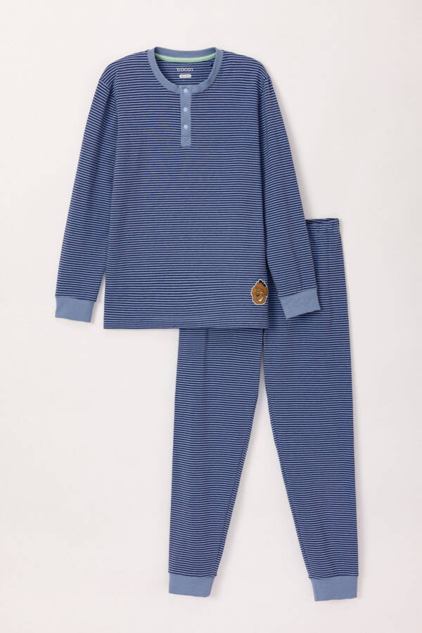 10-16 Years Boys Pajama-Pld - 904-Striped Blue - 21