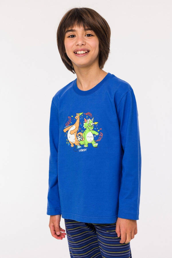 10-16 Years Old Boys Pajama-Pls - 875-Blue - 27