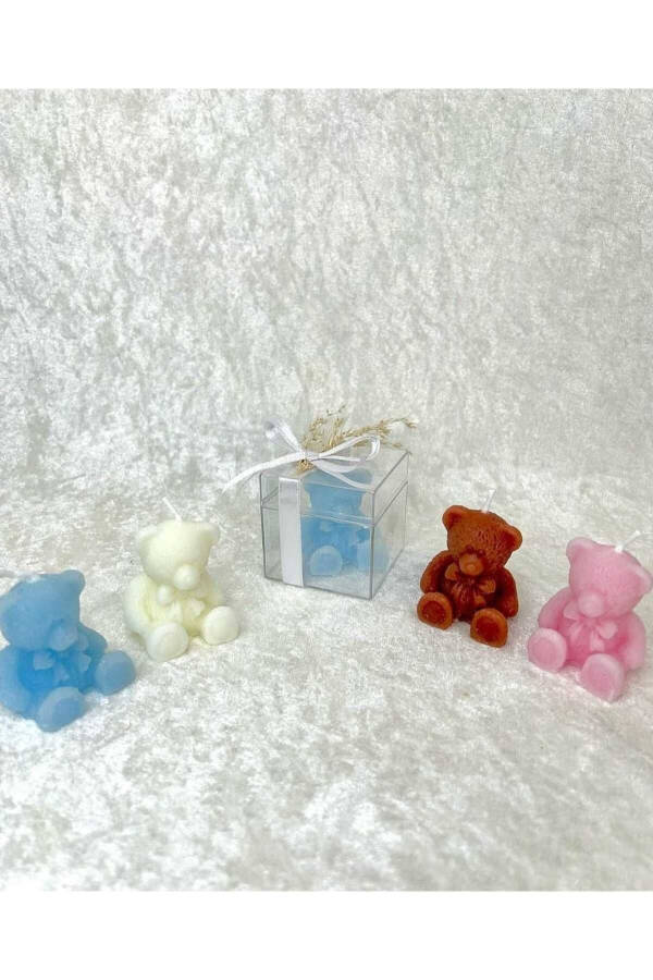 10 Bear Shaped Gift Candles in Mika Box, Birthday, Baby Shower - 11