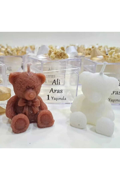 10 Bear Shaped Gift Candles in Mika Box, Birthday, Baby Shower - 13