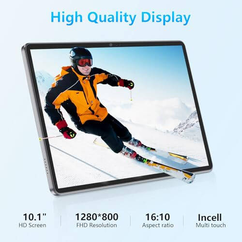 10 İnç Tablet, Android 13 Tabletler, 6GB RAM 64GB ROM 512GB Genişletilebilir, Dört Çekirdekli İşlemci, 1280x800 IPS HD Dokunmatik Ekran, GPS, WiFi, Çift Kamera, Bluetooth, 6000mAh Pil (Mavi) - 4