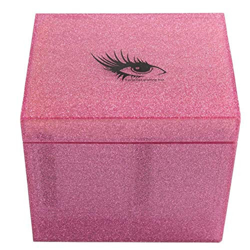 10 Layers Acrylic Eyelash Storage Box, Eyelash Holder Extension Tool, Makeup Organizer False Eyelashes Glue Pallet Holder, Grafting Eye lashes Close-Packed Display with 10 Pallets (pink) - 3