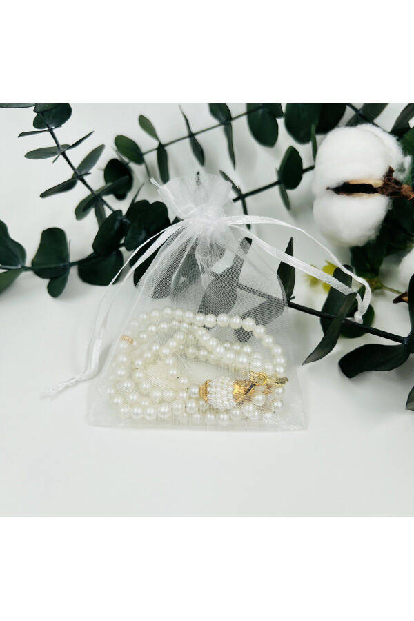 10 pcs gift pearl prayer beads with tulle pouch (Mawlid-Hajj-Umrah-Sunnah) - 1