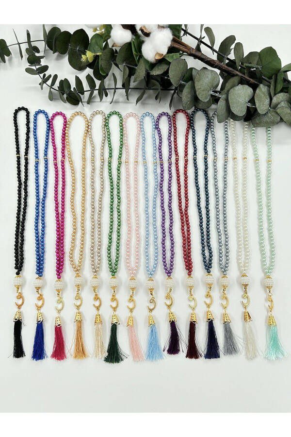 10 pcs Gift Vav Tassel Plastic Pearl Prayer Beads (Mawlid-Sunnah-Hajj-Umrah) - 2