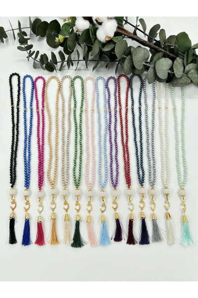 10 pcs Gift Wavy Tassel Plastic Pearl 99 Beads Prayer Beads (Mawlid-Sunnat-Hajj-Umrah) - 2