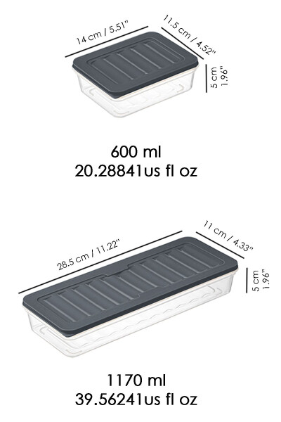 10 Piece Refrigerator Organizer Microwave and Freezer Safe Storage Container Anthracite 4 X 1170 ml - 6 X 600ml - 8