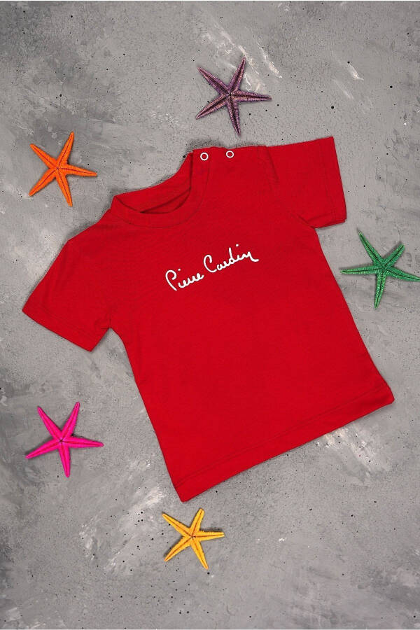 100% Cotton Baby Boy Short Sleeve Snap Button T-Shirt 302628 - 1