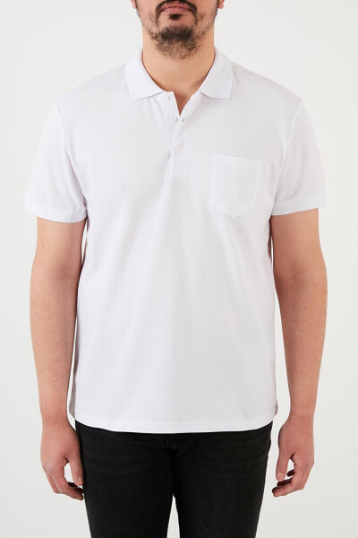 100% Cotton Buttoned Polo T Shirt 59021271 - 1