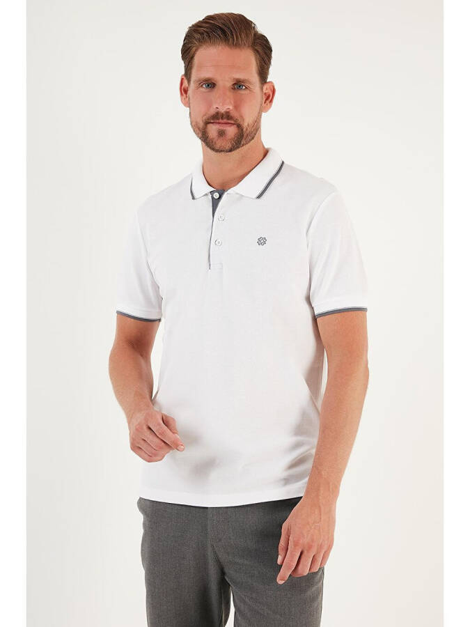 100% Cotton Buttoned Slim Fit Polo T Shirt 5902118 - 3