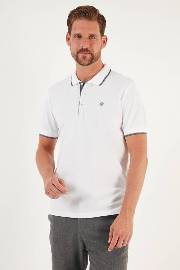 100% Cotton Buttoned Slim Fit Polo T Shirt 5902118 - 8