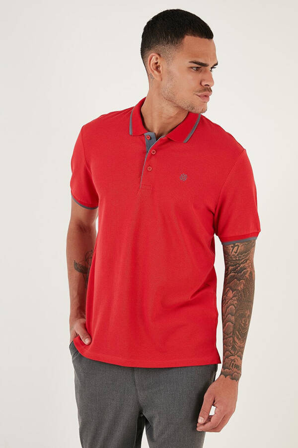 100% Cotton Buttoned Slim Fit Polo T Shirt 5902118 - 7