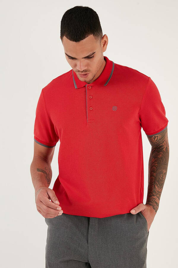 100% Cotton Buttoned Slim Fit Polo T Shirt 5902118 - 2