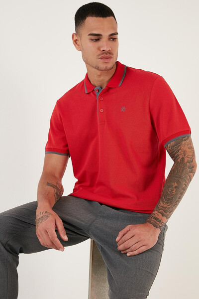 100% Cotton Buttoned Slim Fit Polo T Shirt 5902118 - 3