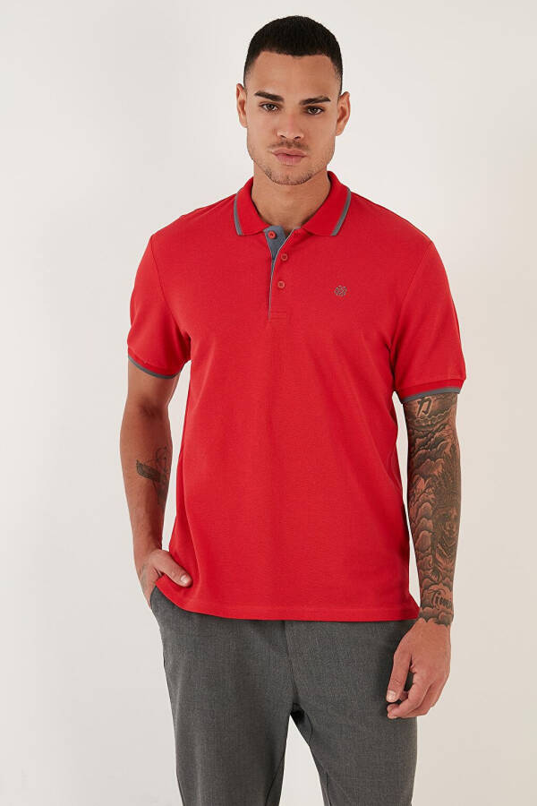 100% Cotton Buttoned Slim Fit Polo T Shirt 5902118 - 5