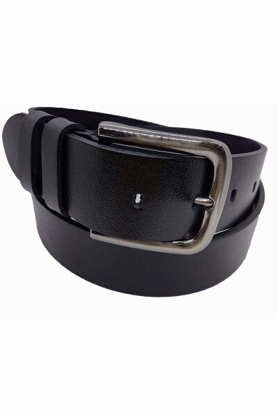 100% Genuine Leather 2-Pack Black Buckle Belt - 5