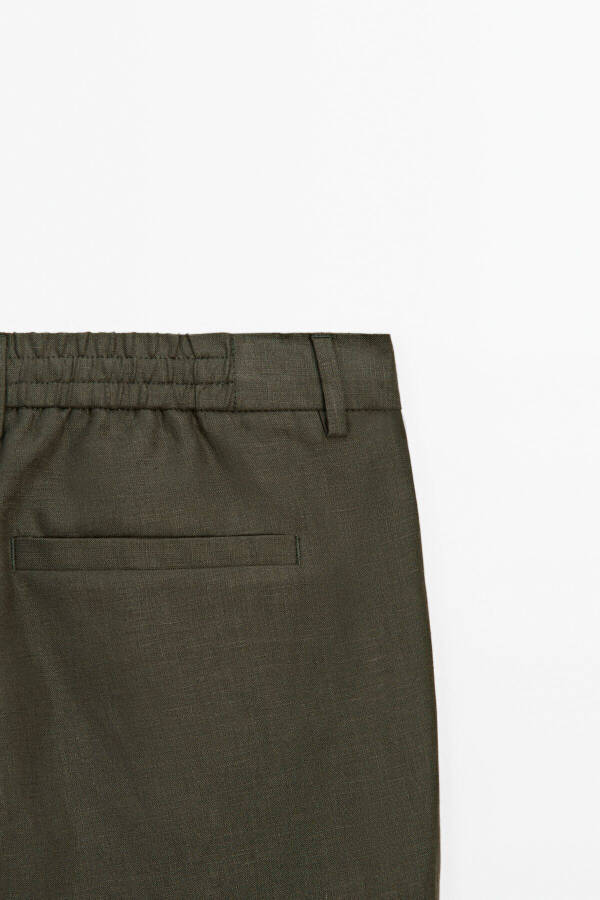 100% keten jogger pantolon - 8