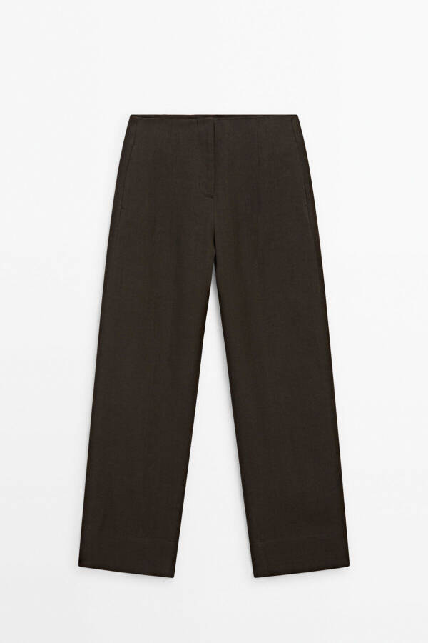 100% linen barrel fit pants - 5