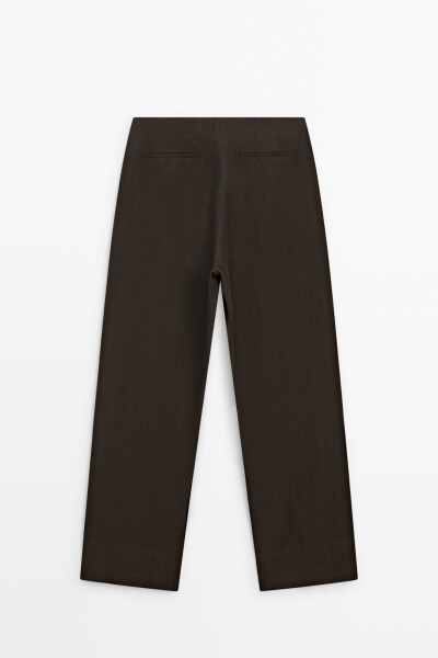 100% linen barrel fit pants - 7