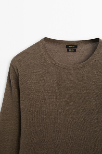 100% linen crew neck sweater - 6