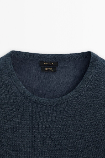 100% linen crew neck sweater - 6