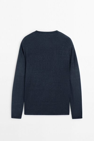 100% linen crew neck sweater - 7