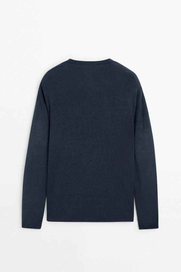 100% linen crew neck sweater - 7