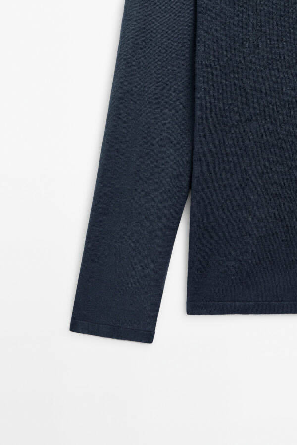 100% linen crew neck sweater - 8