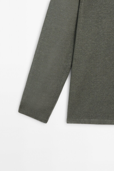 100% linen crew neck sweater - 2