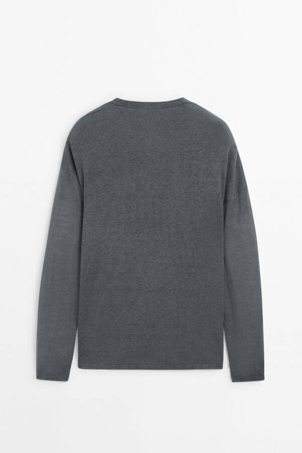 100% linen crew neck sweater - 6