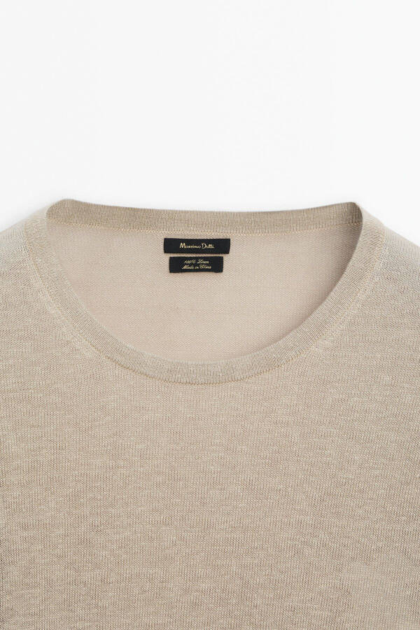 100% linen crew neck sweater - 6