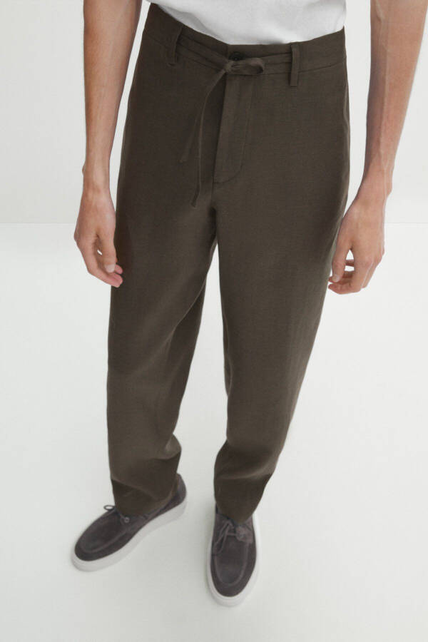 100% linen jogger pants - 2