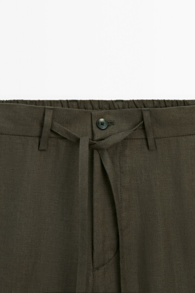 100% linen jogger pants - 6