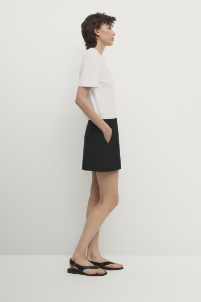 100% linen mini skirt - 4