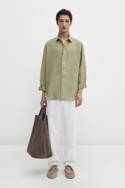 100% linen, regular fit shirt - 1