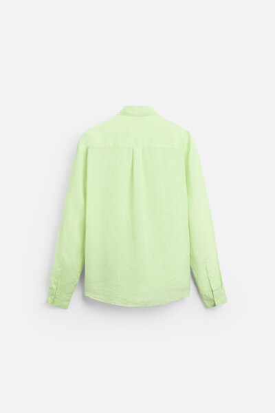 100% LINEN SHIRT-Lime green - 17