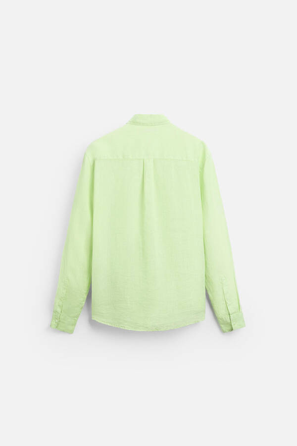 100% LINEN SHIRT-Lime green - 17