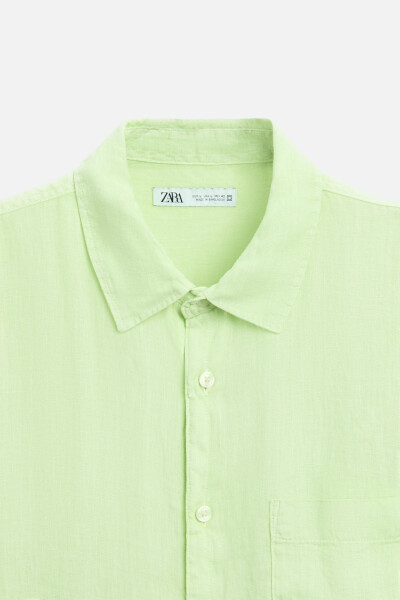 100% LINEN SHIRT-Lime green - 18