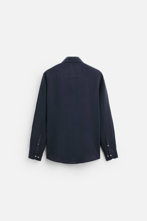 100% LINEN SHIRT-NAVY - 19