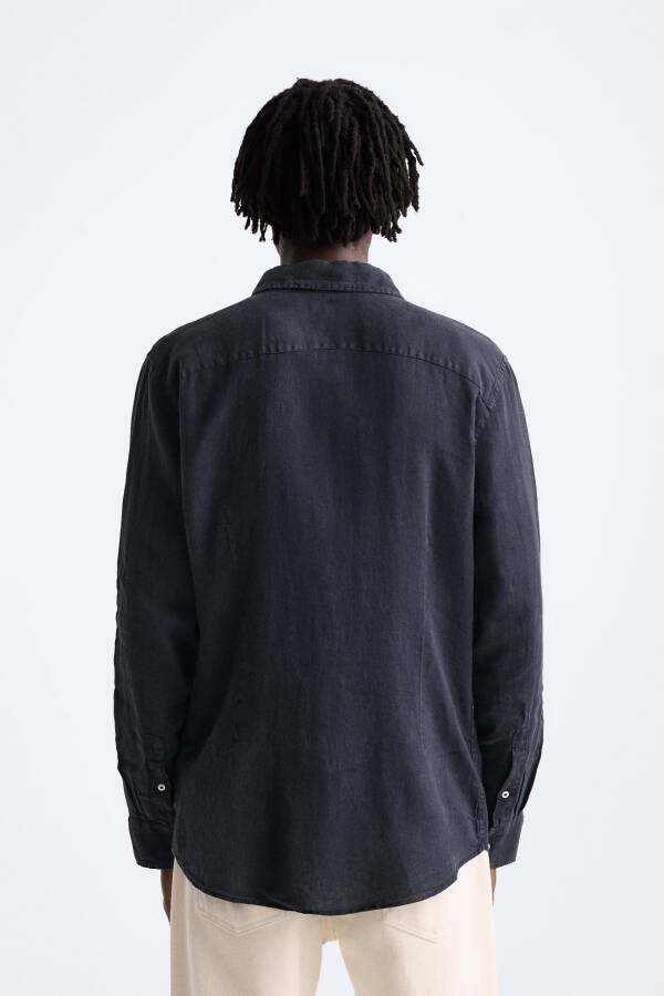 100% LINEN SHIRT-NAVY - 23