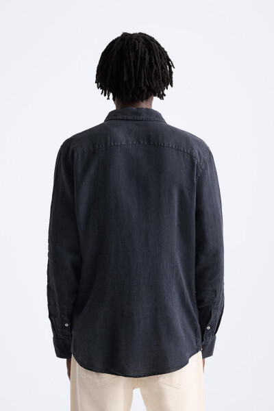 100% LINEN SHIRT-NAVY - 5