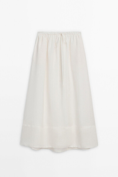 100% linen skirt with a tie waist. - 6