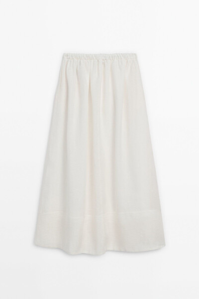 100% linen skirt with a tie waist. - 8