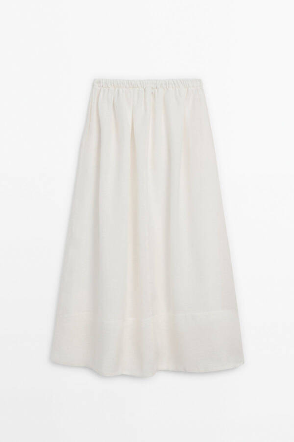 100% linen skirt with a tie waist. - 8