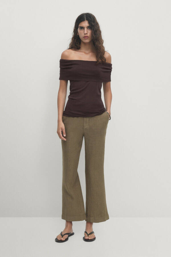 100% linen Spanish wide-leg pants - 1