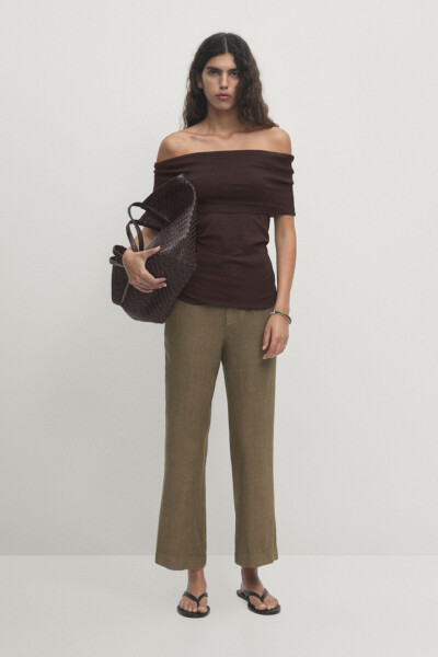 100% linen Spanish wide-leg pants - 4