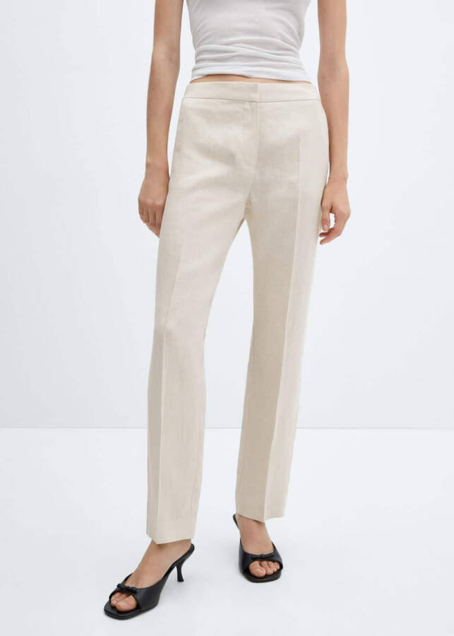 100% Linen Straight Leg Pants - 3