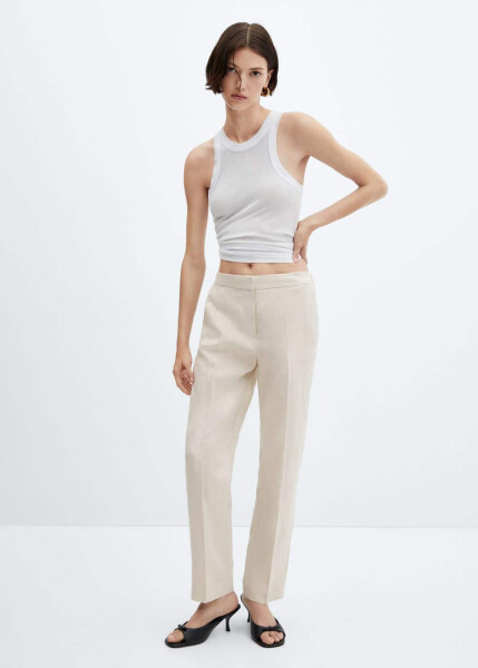 100% Linen Straight Leg Pants - 4